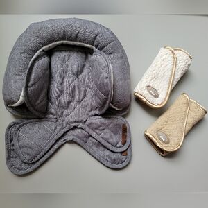 Carseat head support and strap covers